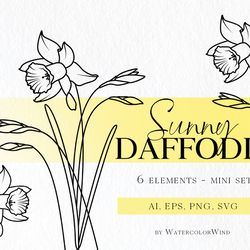 daffodil birth month flower svg files march birthday flowers for instant download