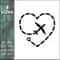 traveler airplane heart love machine embroidery design