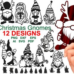 Christmas Gnomes SVG Bundle | Gnome SVG Cut Files