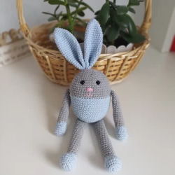 Plush bunny toy, stuffed handmade bunny, birthday gift, unique toys