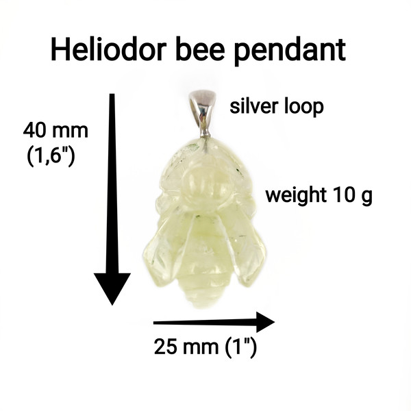 bee pendant  from natural heliodor  3