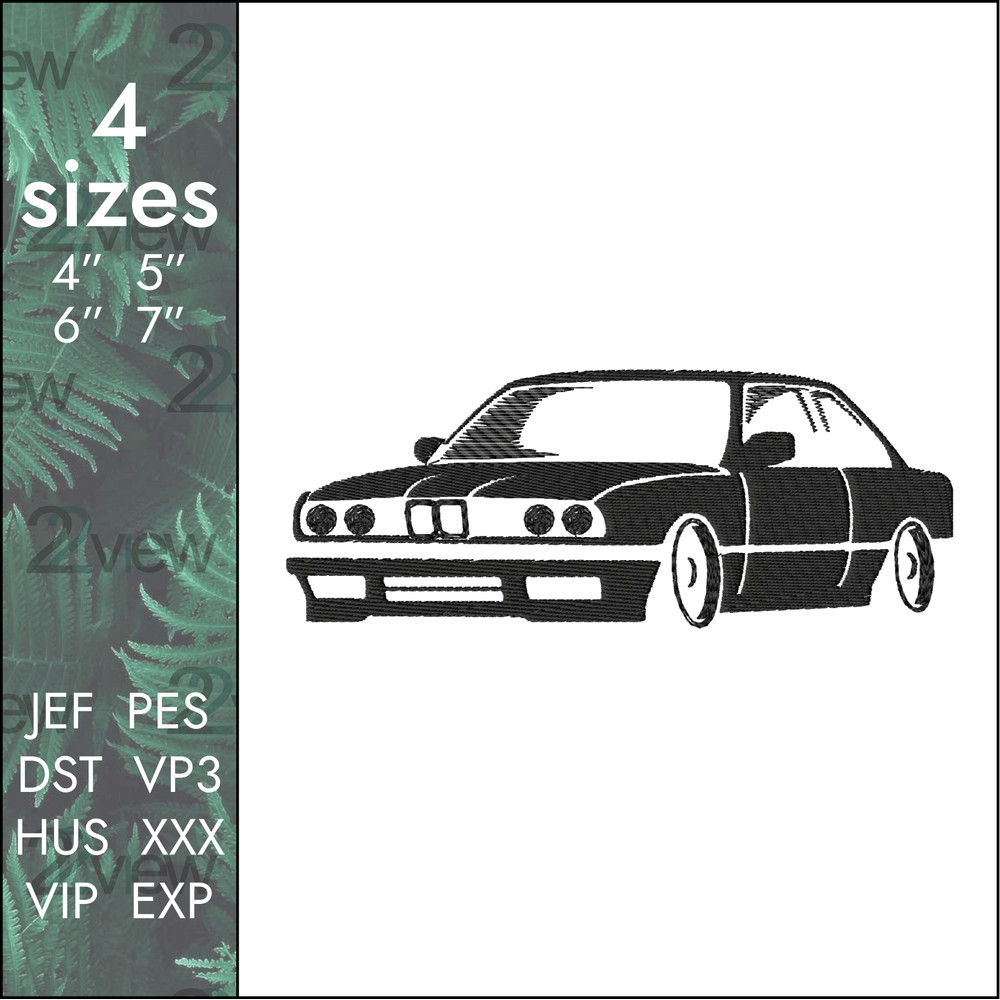 bmw car machine embroidery design