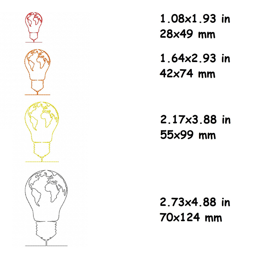 lightbulb line machine embroidery designs