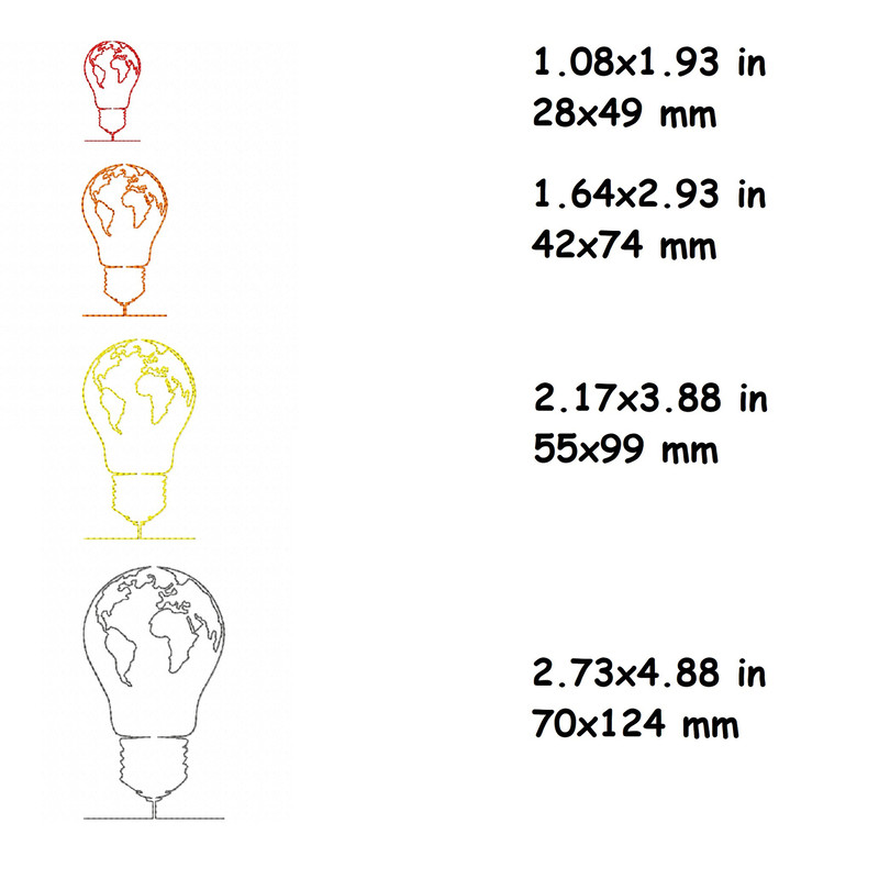 lightbulb line machine embroidery designs