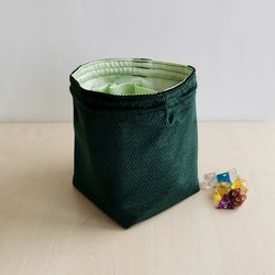Large dice bag with pockets for 150-200 dice Velvet Green