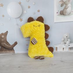 Plush dragon toy, sleep toy, yellow dragon toy, stuffed dragon toy