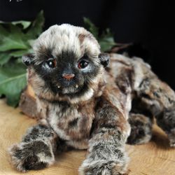 realistic toy sabretooth cub, wild cat toy