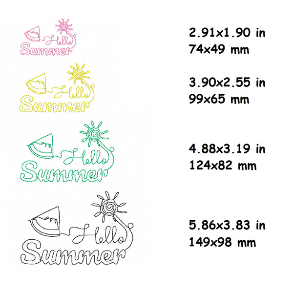 summer watermelon sun machine embroidery designs