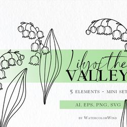lily of the valley birth month flower svg files may birthday flower clipart for instant download