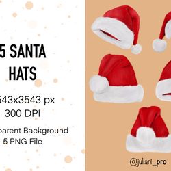 Santa Hats Clipart, Christmas Hats, New Year PNG