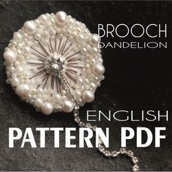 pdf tutorial embroidered brooch, embroidery pattern instant download instructions, diy embroidery, diy crafts