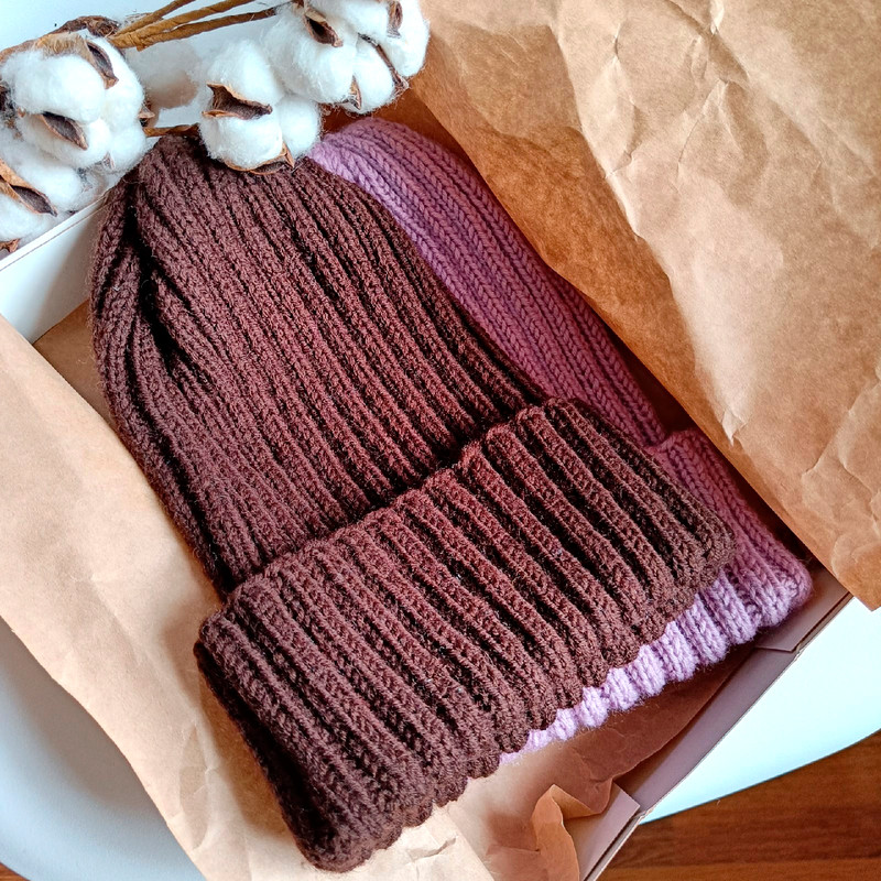 Handknitted dusty rose women hat beanie Beanie Christmas gifts Brown hat Valentine day gift Wool hat Wool women hats