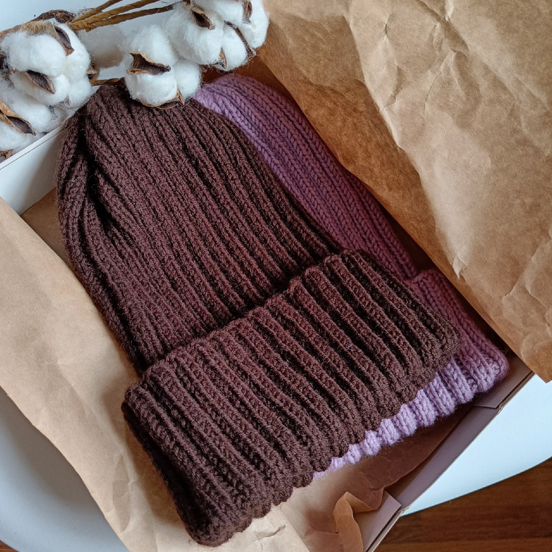 Handknitted dusty rose women hat beanie Beanie Christmas gifts Brown hat Valentine day gift Wool hat Wool women hats