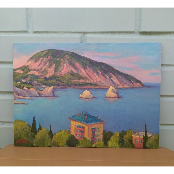 Ayudag Oil Painting Original Art Seascape Landscape Mountain Picture