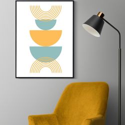 mid century geometrical wall art