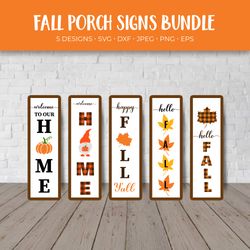 fall porch sign bundle. autumn vertical porch signs svg