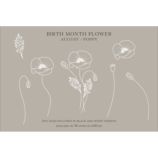 Poppy Birth Month Flower SVG Files August Birthday Flower Cl Inspire Poppy birth month flower svg files august birthday flower cl inspire