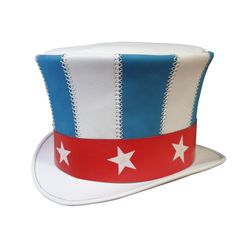 Uncle Sam American Flag Theme Leather Top Hat