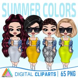 Summer Girl Clipart Bundle - Fashion Dolls PNG