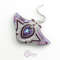 Brooch Sea Stingray Brooch with Embroidery Manta Ray Bead Brooch Purple Crystals Lilac Gift Pin 3.jpg