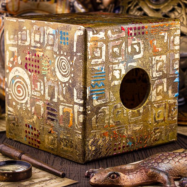 golden_colorful_funny_ethnic_african_signs_wooden_tissue_box_square_4.jpg