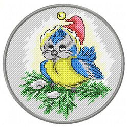 Christmas decoration Bird Santa Claus Christmas tree toy Cross stitch machine embroidery design New Year schemes