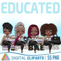 Educated Girl Clipart - African American Dolls