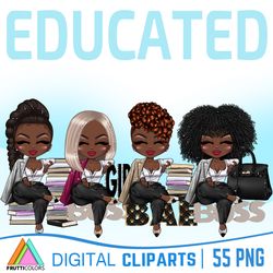 Afro Educated Girl Clipart - BAE PNG