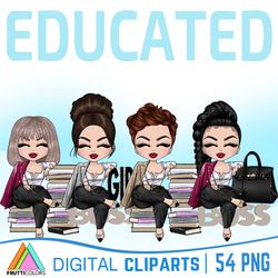 Educated Girl Clipart - Girl Boss Illustration