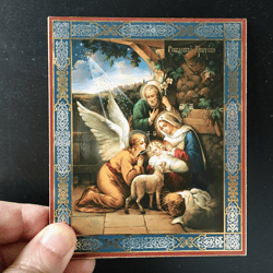 The Birth of Christ   | Inspirational Icon Decor| Size: 5 1/4"x4 1/2"
