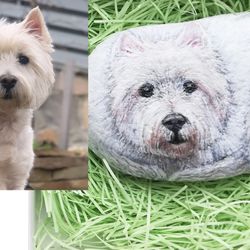 Custom pet portrait, Stone painting, Customized dog portrait, Pet portrait from photo