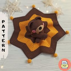 Bear Baby Lovey Crochet Pattern, Crochet Baby Blanket Pattern, Bear Lovey Amigurumi Pattern PDF, Crochet For Newborn