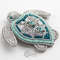 Brooch sea turtle beaded embroidery brooch jewellery pin turtle turquoise color 2.jpg