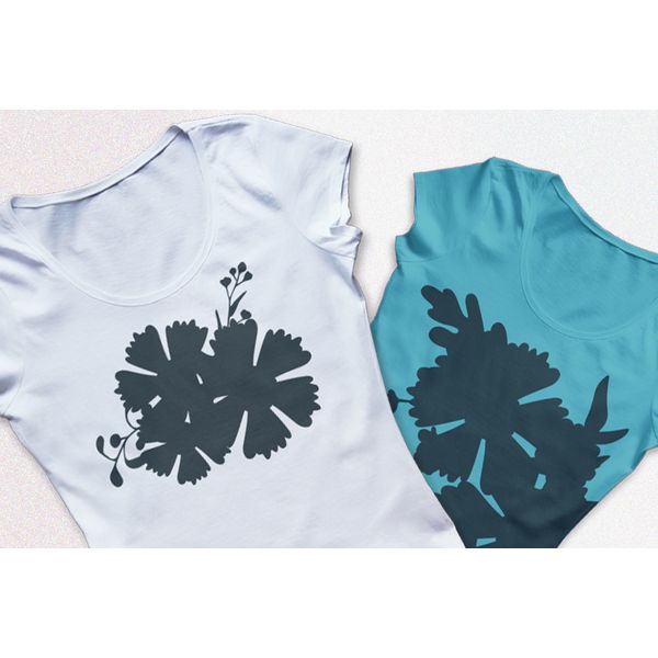 Set of compositions of silhouettes of flowers and branches T-shirts.jpg