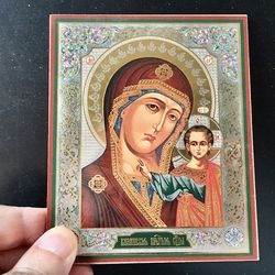 Our Lady Of Kazan | Inspirational Icon Decor| Size: 5 1/4"x4 1/2"