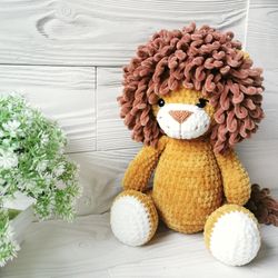 Lion plush toy, Nursery decor, Safari animal, Baby shower gift, Lion jungle nursery,  Birthday gift, Custom order