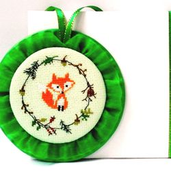 this christmas ornament handmade. fox lovers birthday gift. stockings stuffers kids. christmas ornament red fox