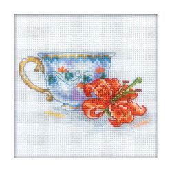Cross Stitch Kit beginner with Flowers Counted Mini Embroidery Pattern by RTO 'Lily cup'