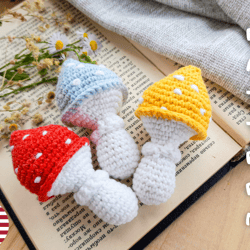 Crochet mushroom pattern, amigurumi pattern.