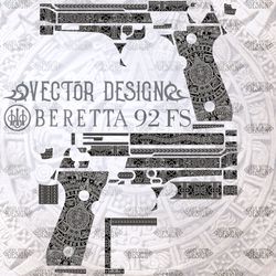 VECTOR DESIGN Beretta 92 FS Aztec calendar