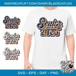 Senior 2023 svg retro style. Graduation class of 2023 png