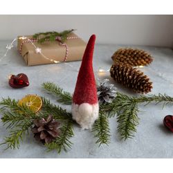 Gnome ornament, Felted Gnome, Felt Christmas ornament, Christmas gift, Christmas decoration