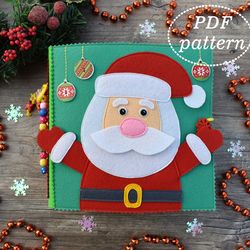 Santa Claus Quiet Book Felt PDF Pattern, Felt Christmas Patter, Christmas Gift
