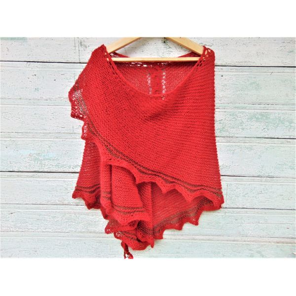 red winter scarf shawl