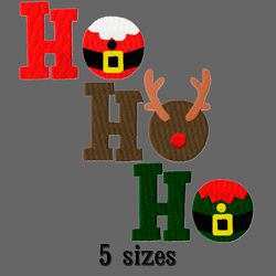 Christmas embroidery designs HoHoHo. Embroidery designs trendy. Instant download.