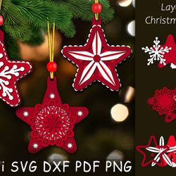 Layered Christmas Ornaments/Star/Cut Files