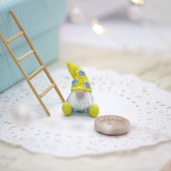 Easter gnome miniature crochet toy dollhouse miniature easter decor handmade micro crochet gift for sister