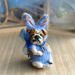 english bulldog funny bunny miniature