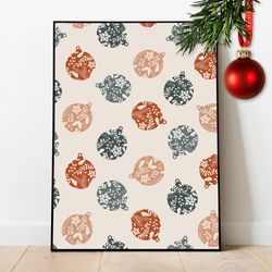 christmas balls printable, christmas poster, holiday balls print, christmas nursery wall art decor, christmas sign print