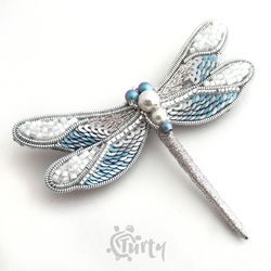 Handmade brooch dragonfly brooch beaded pin jewelry dragonfly